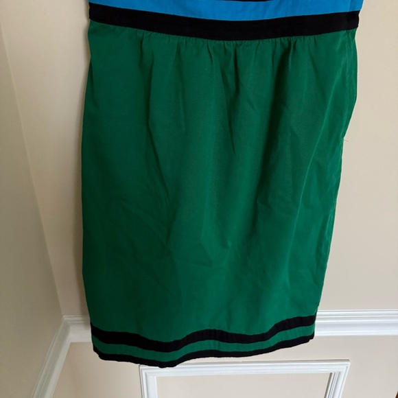 The Limited Y2K Size 6 Color Block Blue and Green Strapless A-Line Mini Dress - Picture 4 of 11